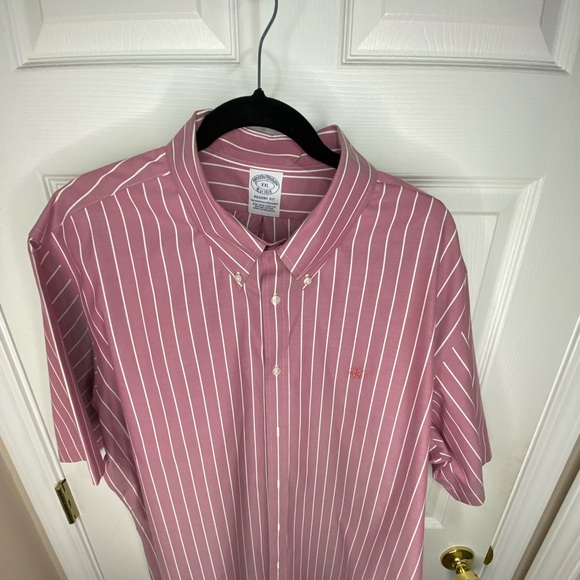 Brooks Brothers Regent Fit short sleeve button down collared striped shirt, XXL - Picture 3 of 8